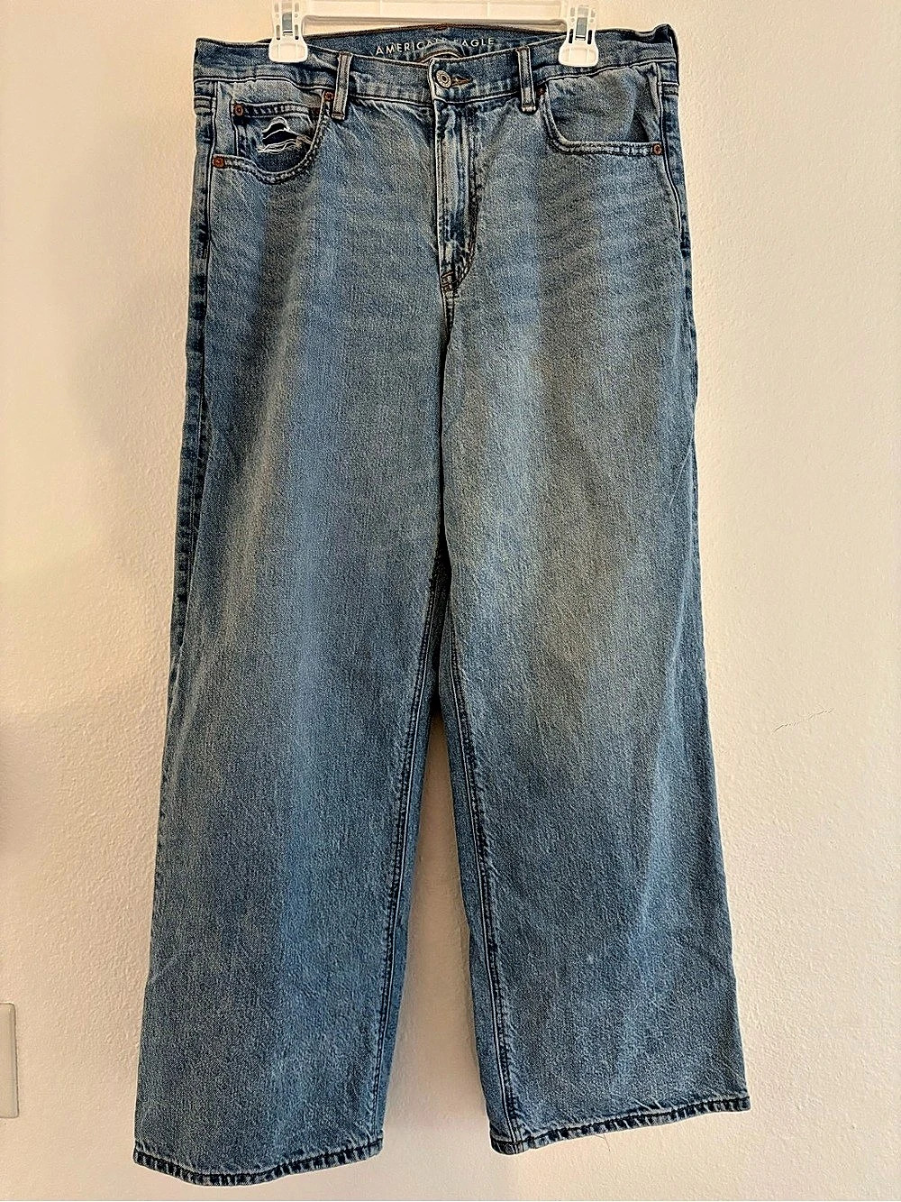 American Eagle Strigid Wide Leg Jeans in Blue Size 12